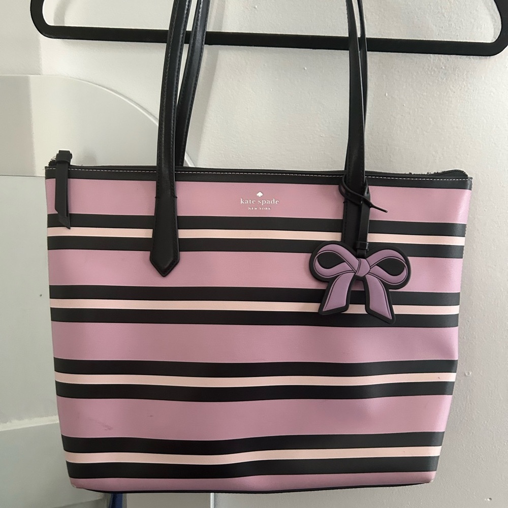 Kate Spade Purple Striped Tote Bag